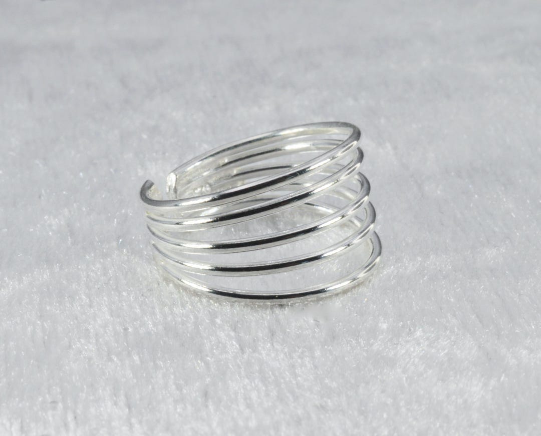 Sterling Silver 925 Five Ringed Adjustable Toe Ring - Etsy