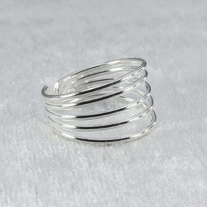 Sterling Silver 925  Five Ringed Adjustable Toe Ring