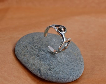 Sterling  Silver  925  Adjustable  Stretching  Man  Toe  Ring