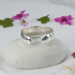 Sterling Silver 925 Adjustable Band 4 MM Toe Ring image 5