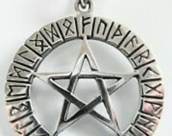 Gemingo Inverted Pentagram Necklace Glass-Dome Picture Art Sterling Silver Pentagram Pentacle Necklace