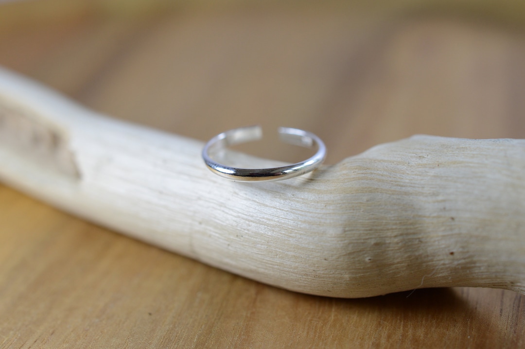 Sterling Silver 925 Adjustable 1.8 MM Slim Band Toe Ring - Etsy
