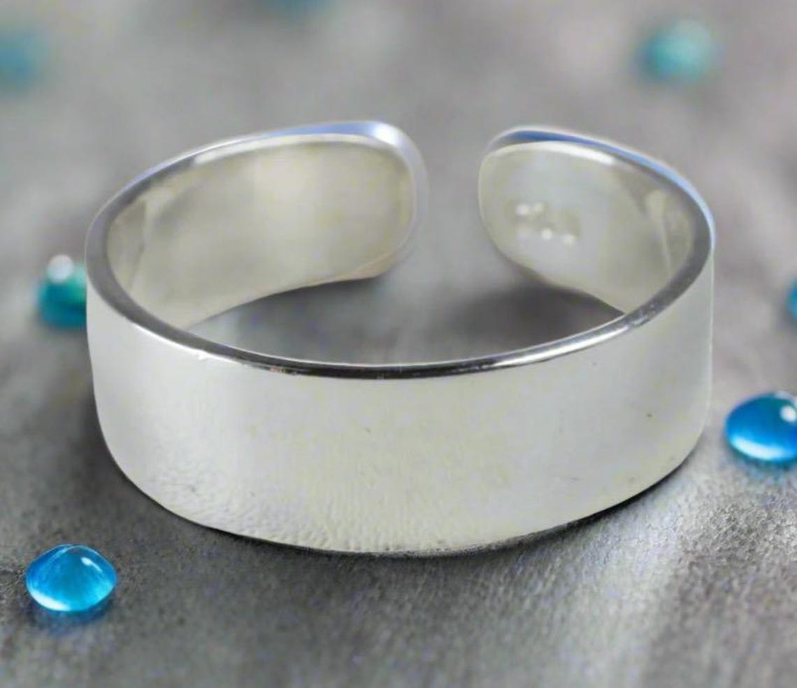 Sterling Silver 925 Solid 5 MM Band Adjustable Toe Ring - Etsy UK