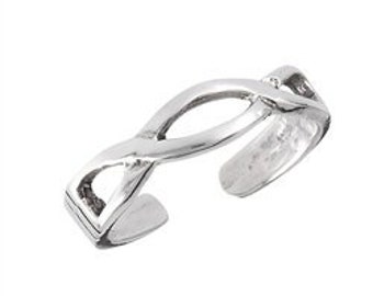 Anillo para dedo del pie Serenity ajustable en plata de ley 925