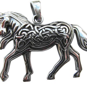 Sterling  Silver  925  Celtic  Horse  Pendant