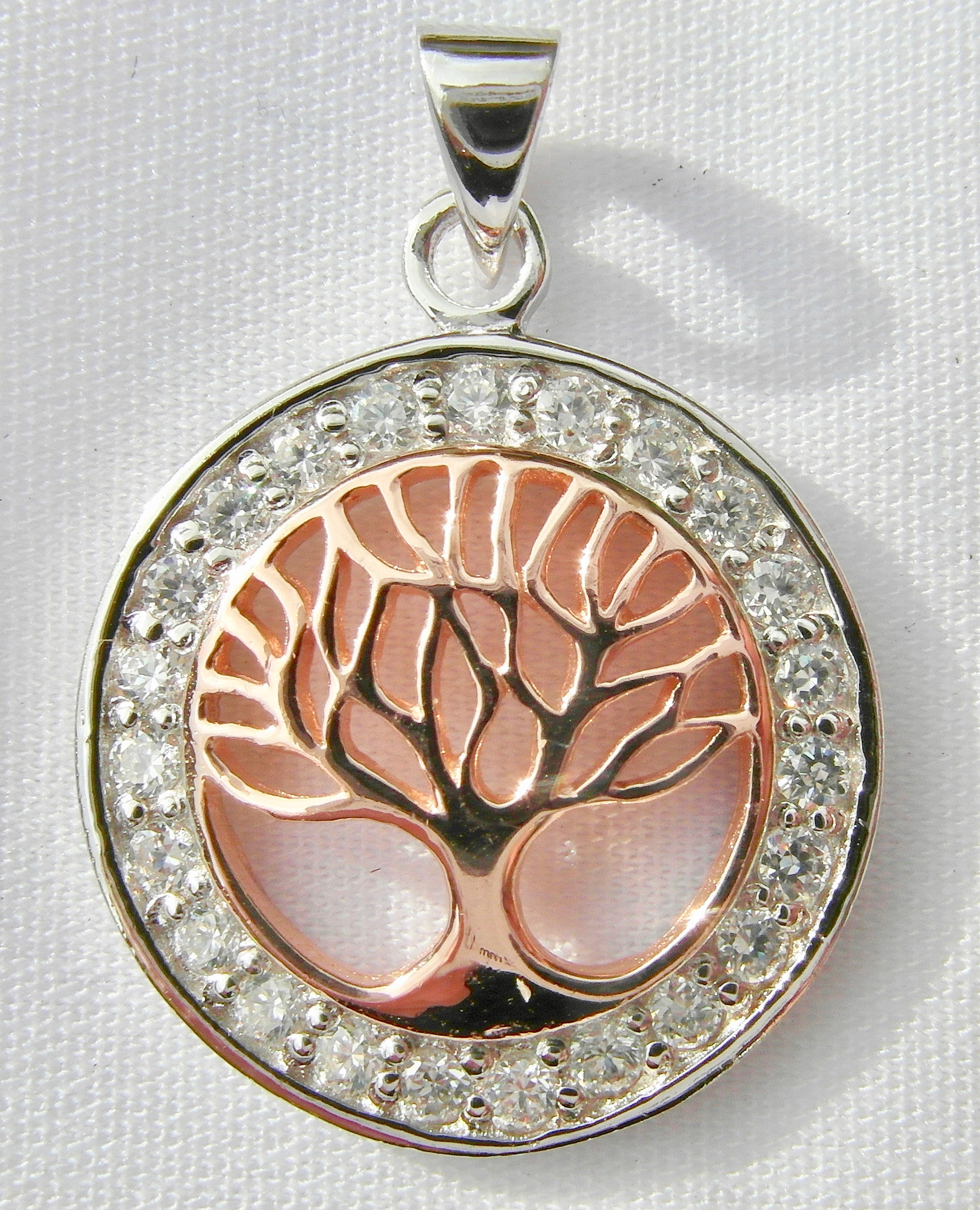 Sterling Silver 925 Tree of Life in Jewelled Circle Pendant - Etsy ...