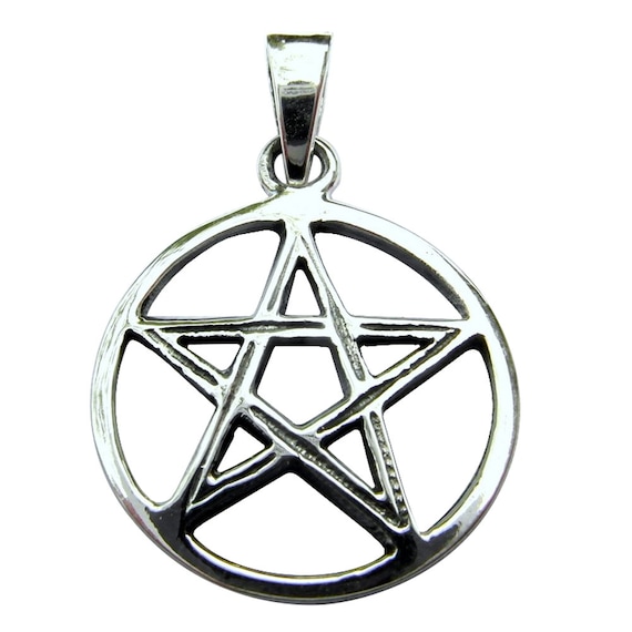 Ciondolo Pentagramma In Argento Sterling .925, Charm Con Anello Di Salto, Per Collane Fai Da Te, Non Per Pandora - 3