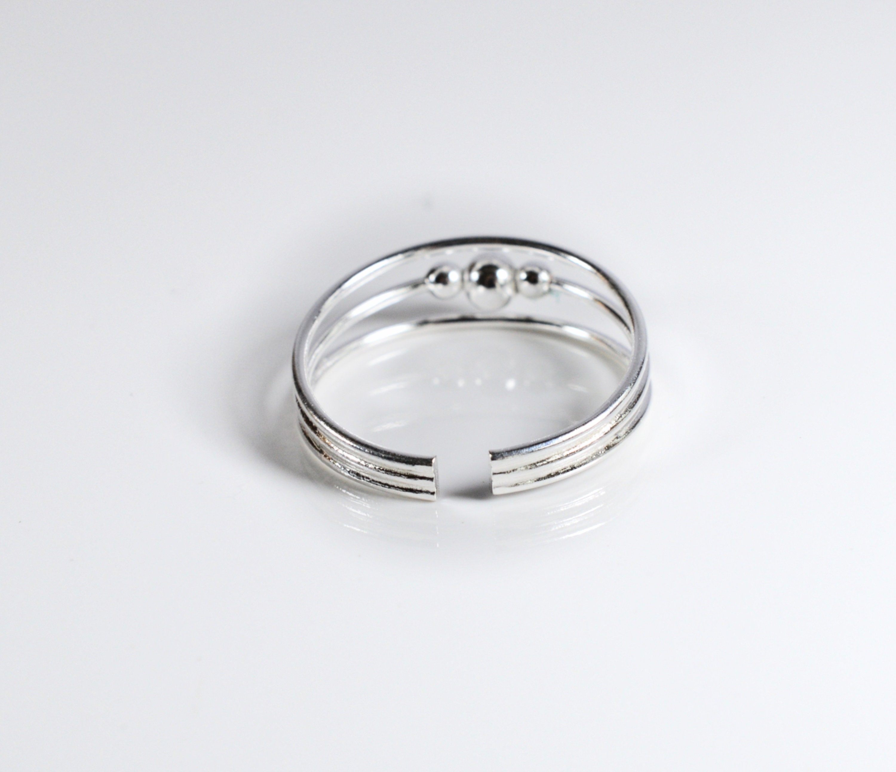 Sterling Silver 925 Adjustable Three Balls Toe Ring - Etsy
