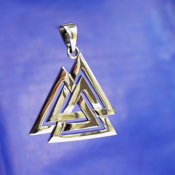 Sterling  Silver  925  Norse  Valknut  Pendant