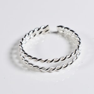 Sterling Silver 925 Adjustable Raindrops Toe Ring image 1