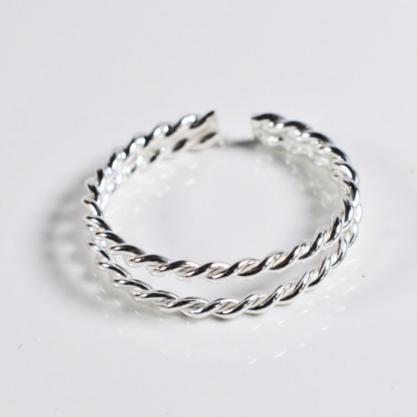 Sterling  Silver  925  Adjustable  Raindrops  Toe  Ring