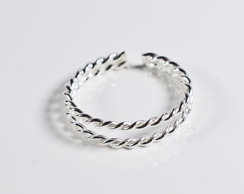 Sterling Silver 925 Adjustable Raindrops Toe Ring image 1