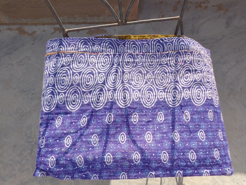 Kantha Quilt BedSpread Handmade Indian Throw Vintage Gudari Bed Sheet Home Decor
