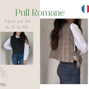 Pull Romane PATRON PDF A4 in french only/ en français seulement image 1