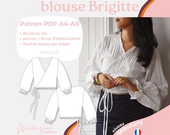 Blusa Brigitte - Patrón francés A4/A0