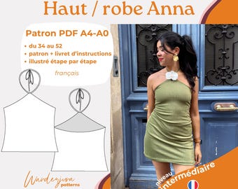 Top/vestido Anna - Patrón francés A4/A0