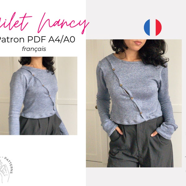 Gilet Nancy - patron A4/A0 français