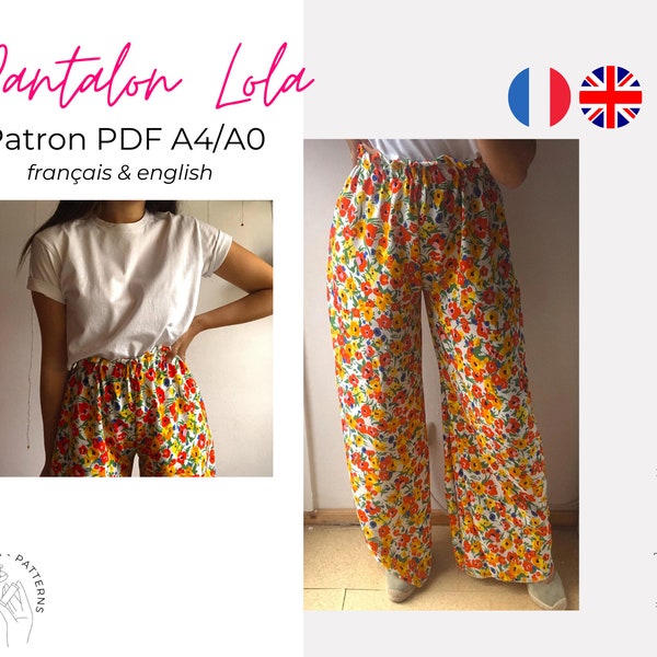 Pantalon Palazzo Lola - patron pdf A4/A0 - sewing pattern A4/A0 (french & english)