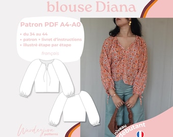 Blusa Diana - Patrón francés A4/A0