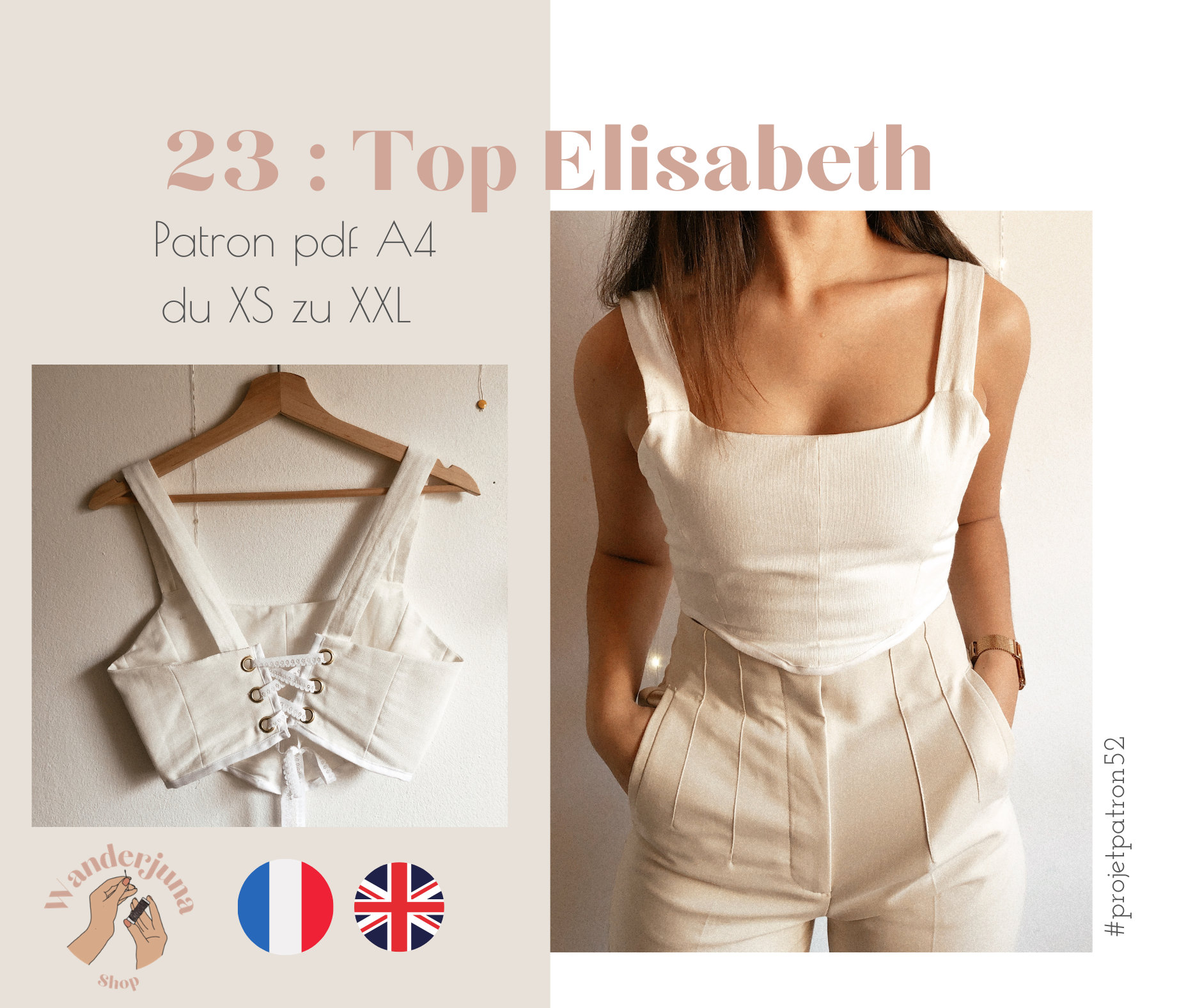 023 bustier Elisabeth - PATRON/PATTERN PDF A4