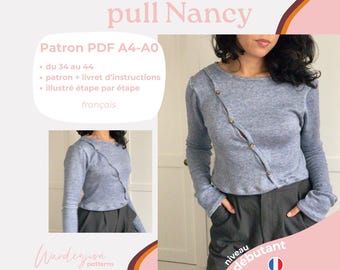 Cárdigan Nancy - Patrón francés A4/A0