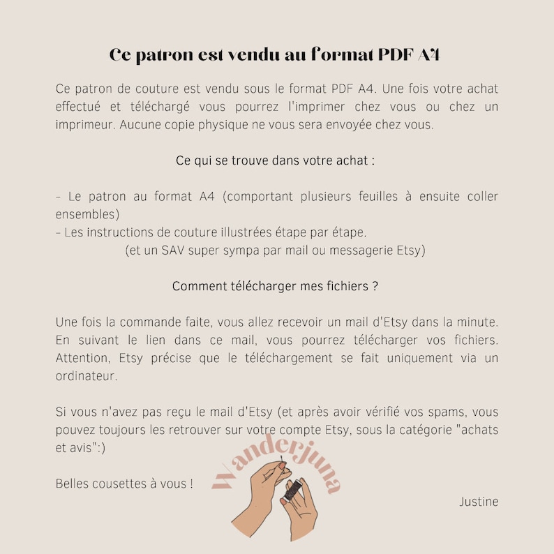 Pull Romane PATRON PDF A4 in french only/ en français seulement image 2