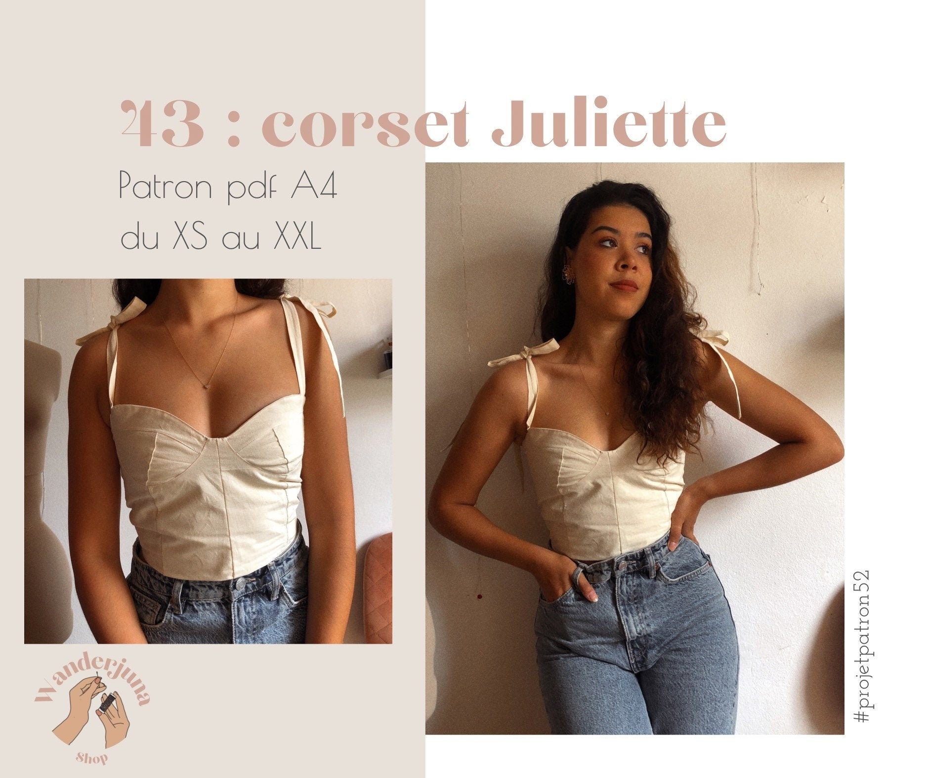 043 Juliette Corset PDF PATTERN A4 in French Only -  Canada