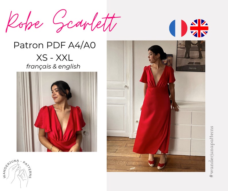 Robe Scarlett patron A4/A0 français & english image 1