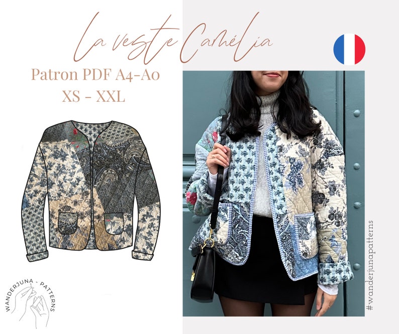 La veste Camélia PATRON PDF A4 in french only/ en français seulement image 1