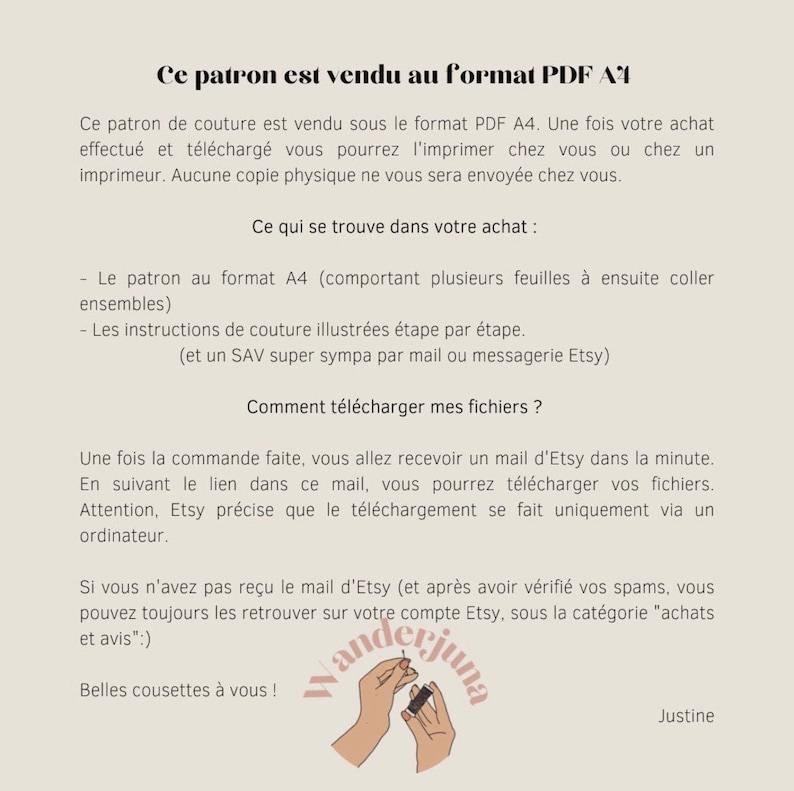 La veste Camélia PATRON PDF A4 in french only/ en français seulement image 2