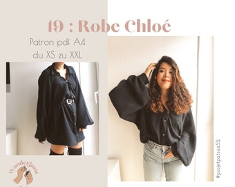 019 Vestido camisero Chloé - PATRÓN PDF A4 (sólo en francés)