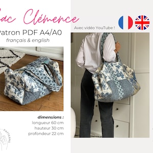 Sac Clémence - patron A4/A0 français & English