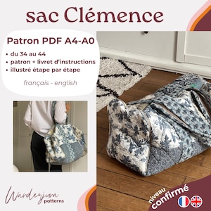 Clémence-Tasche – Muster A4/A0 Französisch und Englisch