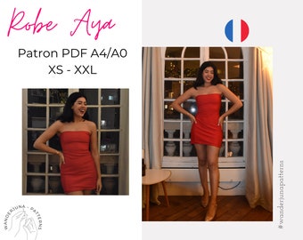 Aya-Kleid – französisches A4/A0-Muster