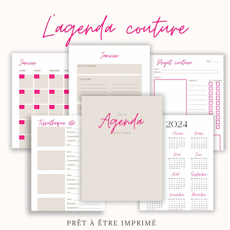 L'agenda couture A4/A5 à imprimer image 1