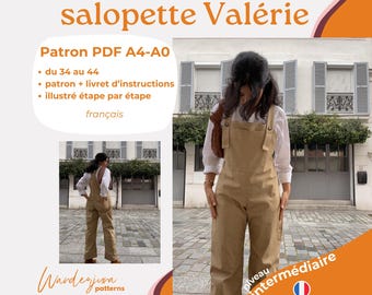 Mono Valérie - patrón A4/A0 PATRÓN DE COSTURA MONO francés e inglés, listo para imprimir