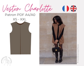 Veston Charlotte - patron A4/A0 français & english.