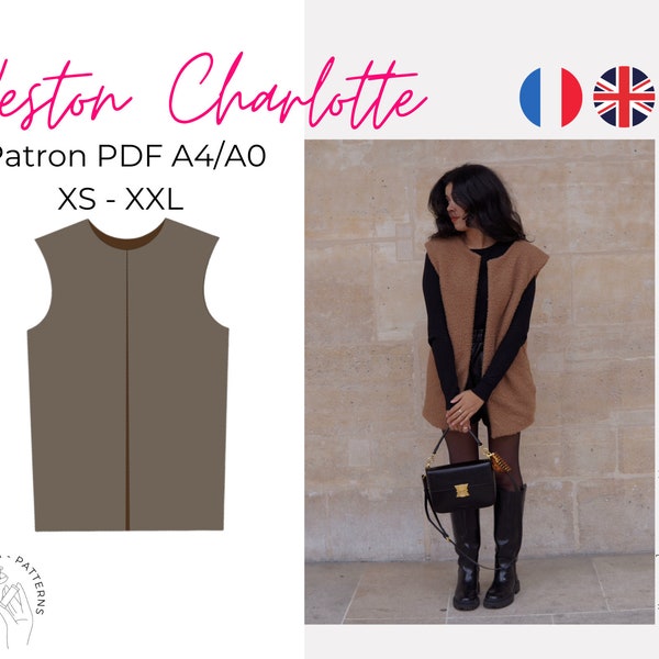 Veston Charlotte - patron A4/A0 français & english.