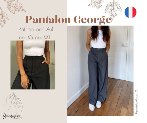 Pantalon George PATRON PDF A4 in French Only/ En Français - Etsy