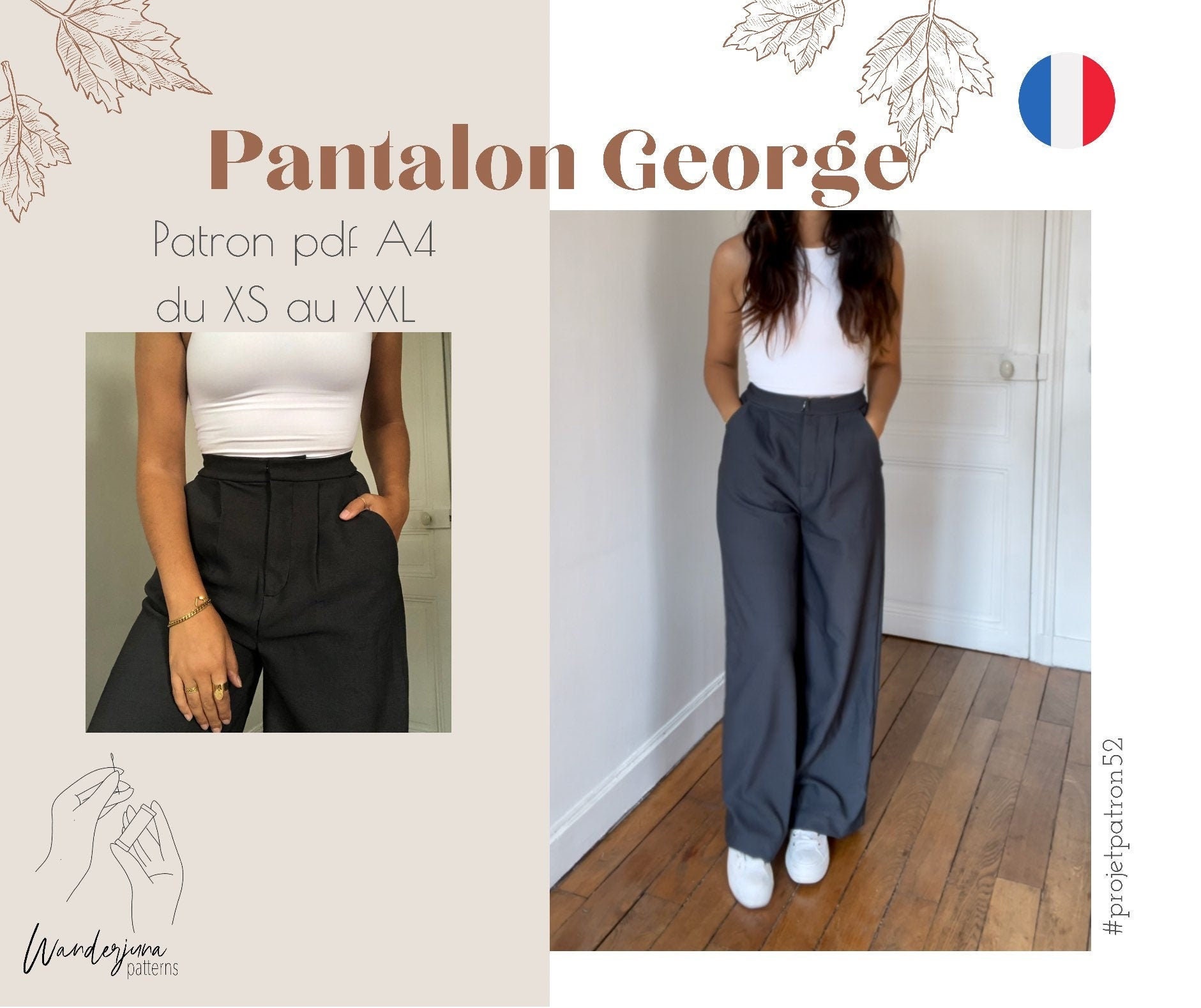 Pantalon George PATRON PDF A4 in french only/ en français