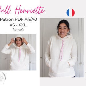 Henriette sweater - PDF PATTERN A4-A0 (in French only). sewing pattern hoodie, hoodie pattern pdf to print