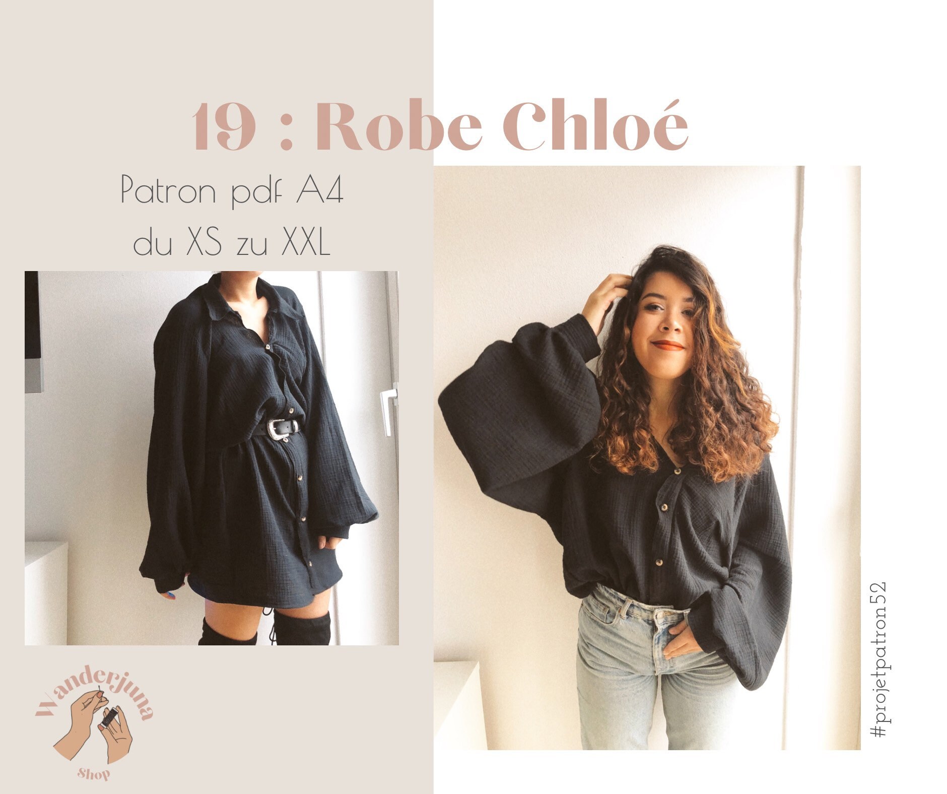 019 robe chemise Chloé - PATRON PDF A4