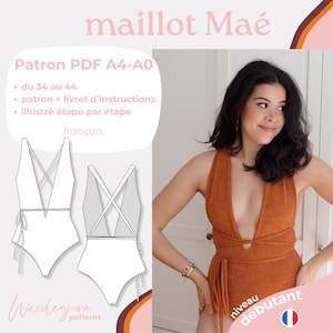 Maé one-piece swimsuit - PDF PATTERN A4 (in French only)