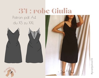 034 Giulia jurk - PDF PATROON A4 (alleen in het Frans)