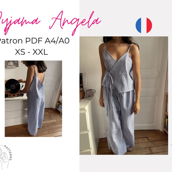 Angela-Pyjama-Set – französisches A4-Muster