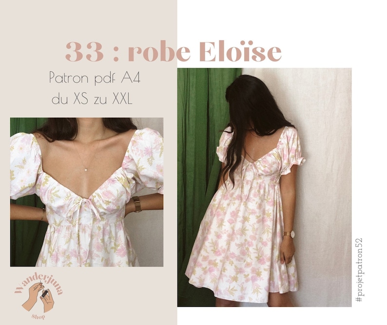 033 robe Eloise PATRON PDF A4 in french only/ en français seulement image 1