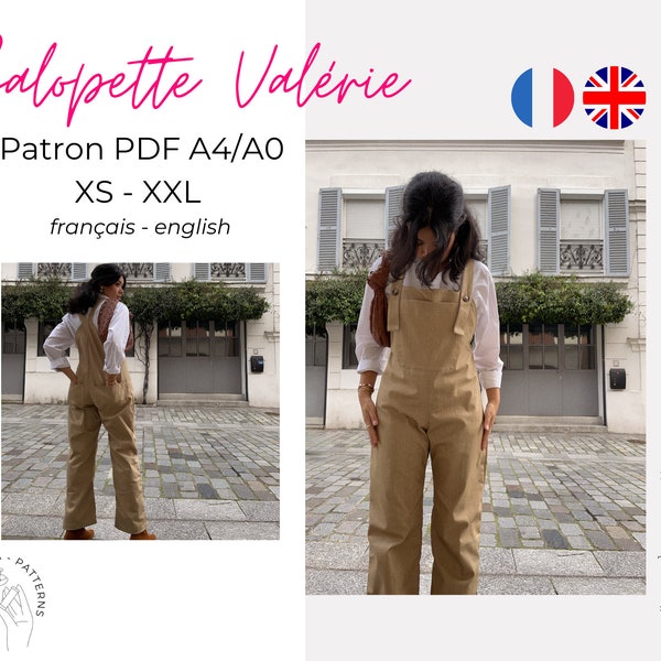 Salopette Valérie - patron A4/A0 français & english SEWING PATTERN OVERALLS, ready to print