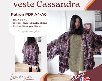 Chaqueta Cassandra - patrón A4/A0 français english PATRÓN CHAQUETA KARMA, listo para imprimir, patrón de costura taylor swift