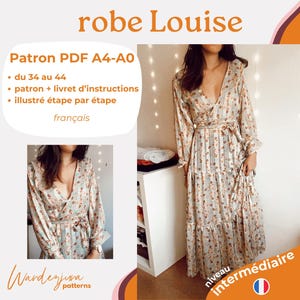 Louise Dress Pattern - PDF PATTERN A4-A0 (in French only/in French only), dress easy French sewing pattern