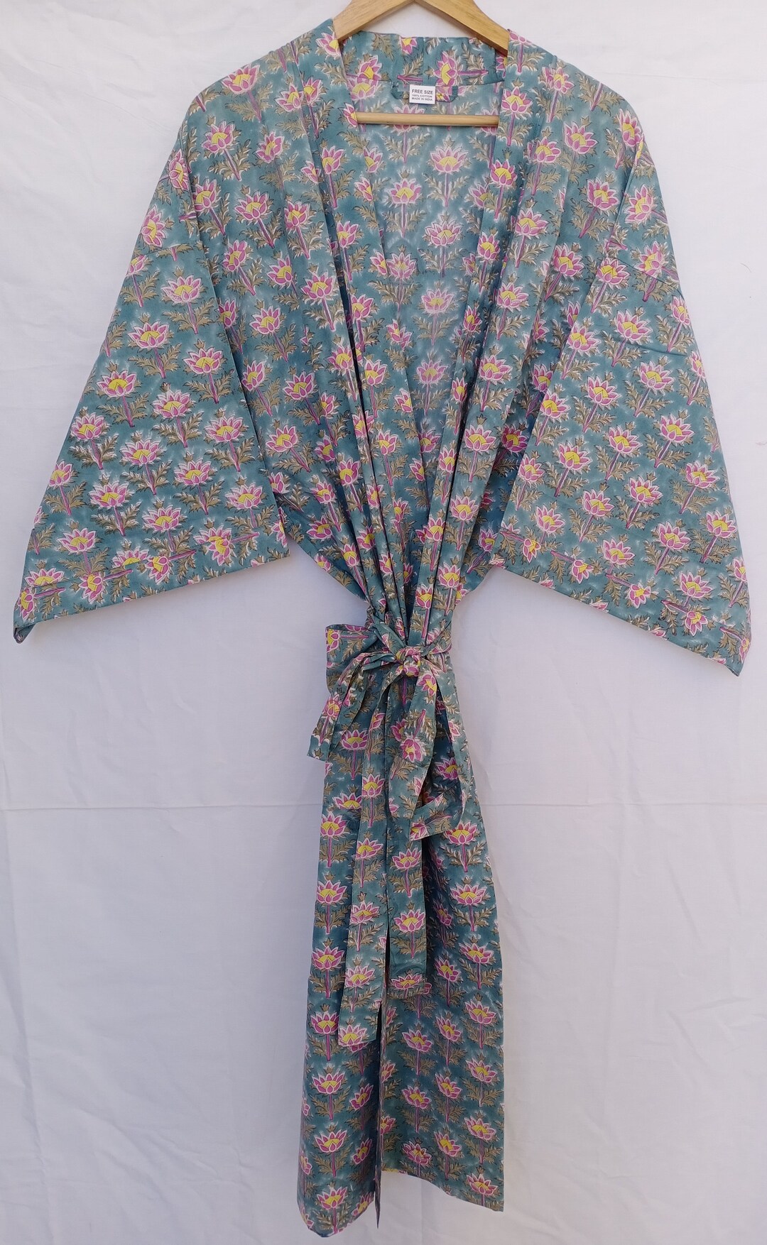 Hand Block Printed Cotton Bathrobes Cotton Dressing Gown - Etsy